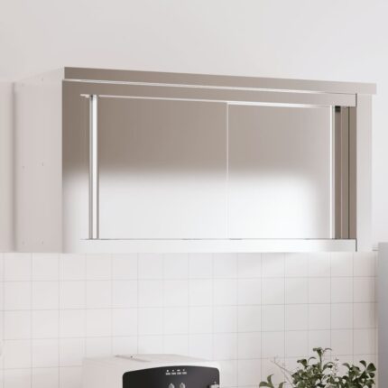 Armoire murale de cuisine avec portes coulissantes inox