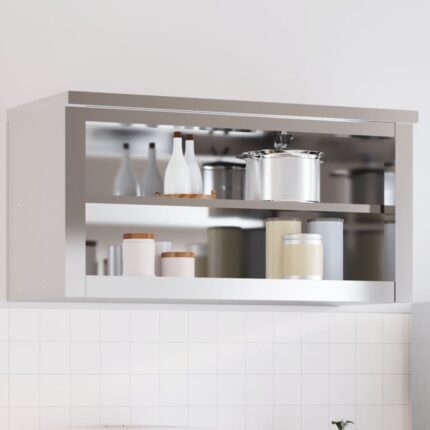 Armoire murale de cuisine avec étagère acier inoxydable