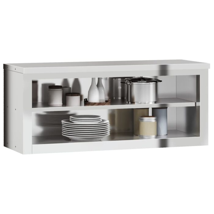 Armoire murale de cuisine avec étagère acier inoxydable – Image 2