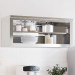 Armoire murale de cuisine avec étagère acier inoxydable