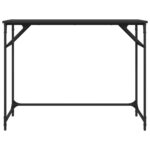 Bureau noir 100x45x76 cm bois ingénierie acier enduit de poudre – Image 3