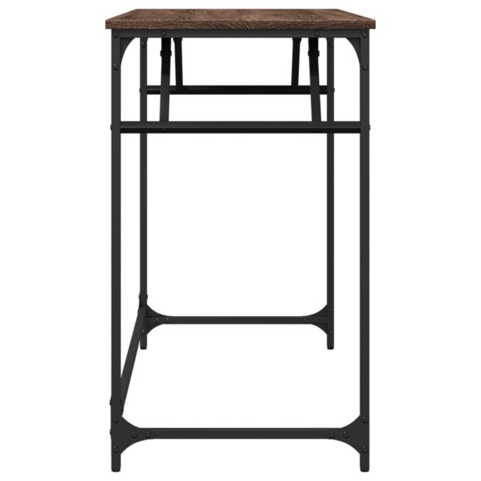 Bureau chêne marron bois d'ingénierie et acier enduit de poudre – Image 4