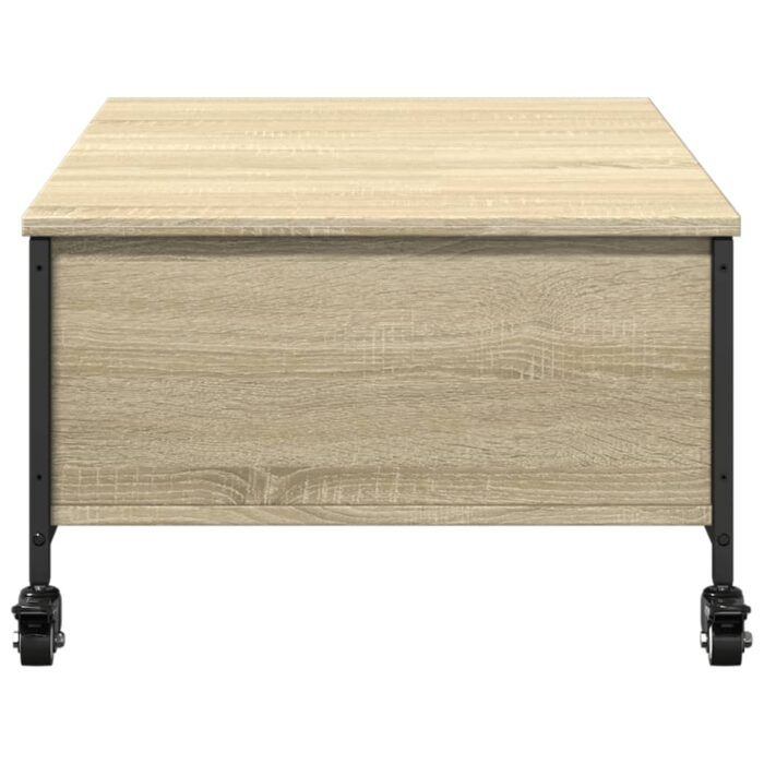 Table basse avec roulettes chêne sonoma bois d'ingénierie – Image 6