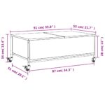 Table basse avec roulettes chêne fumé bois d'ingénierie – Image 10