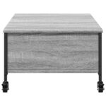 Table basse avec roulettes sonoma gris bois d'ingénierie – Image 6