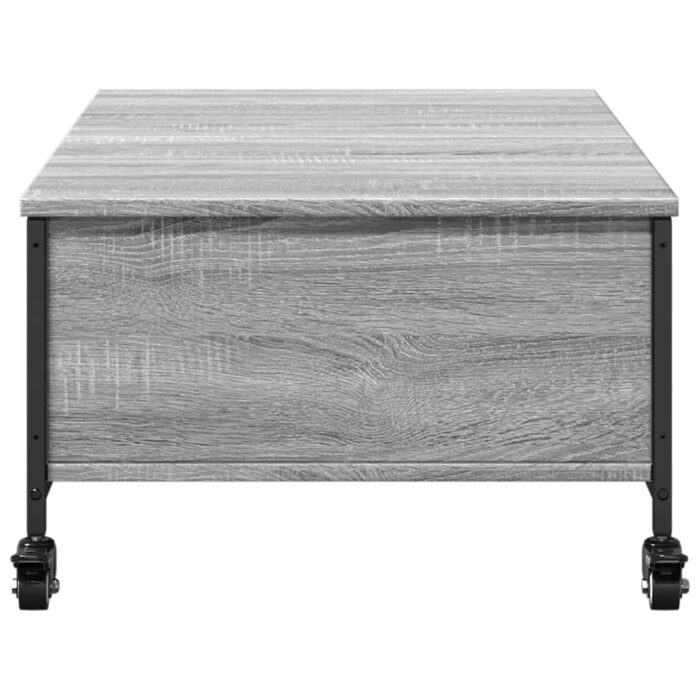 Table basse avec roulettes sonoma gris bois d'ingénierie – Image 6
