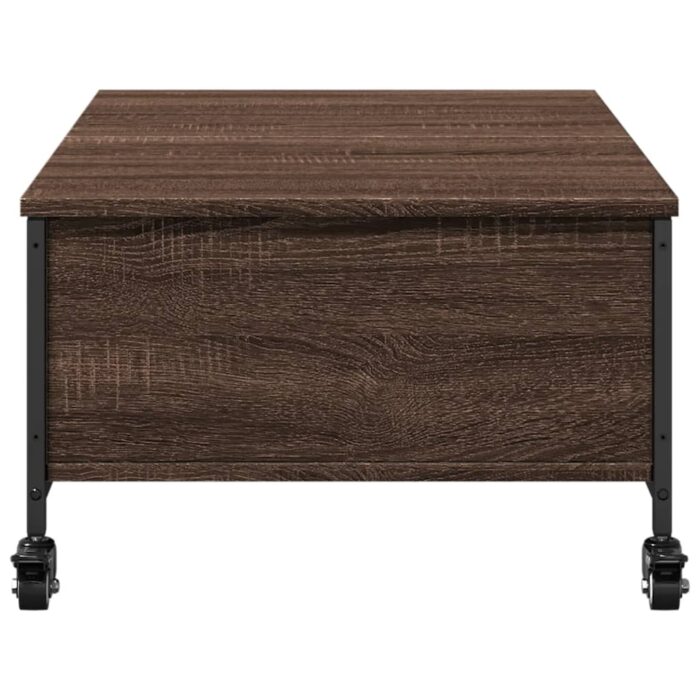 Table basse avec roulettes chêne marron bois d'ingénierie – Image 6