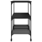 Chariot de cuisine noir 100x50x95 cm bois d'ingénierie – Image 6