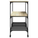 Chariot de cuisine chêne sonoma 100x50x95 cm bois d'ingénierie – Image 6