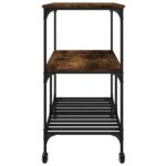 Chariot de cuisine chêne fumé 100x50x95 cm bois d'ingénierie – Image 6