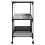Chariot de cuisine sonoma gris 100x50x95 cm bois d'ingénierie – Image 6