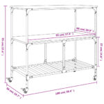 Chariot de cuisine chêne marron 100x50x95 cm bois d'ingénierie – Image 12