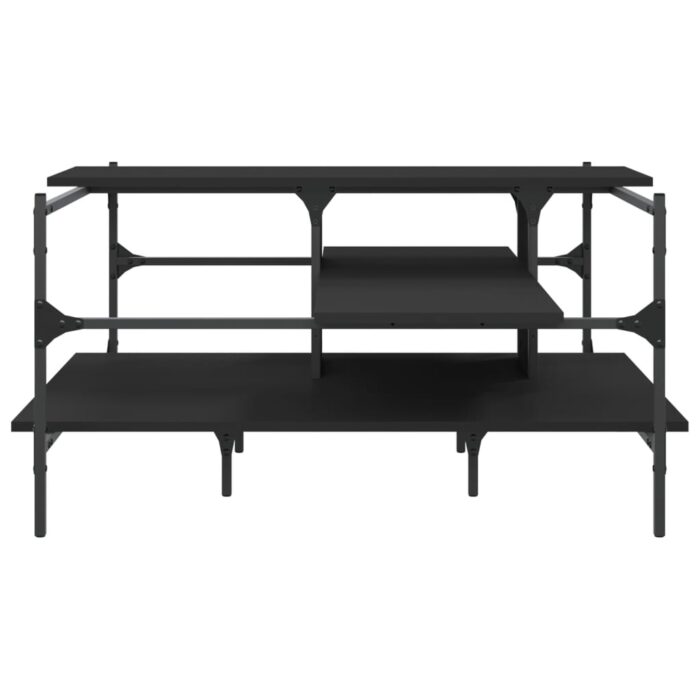 Table basse noir 100x100x48,5 cm bois d'ingénierie – Image 3