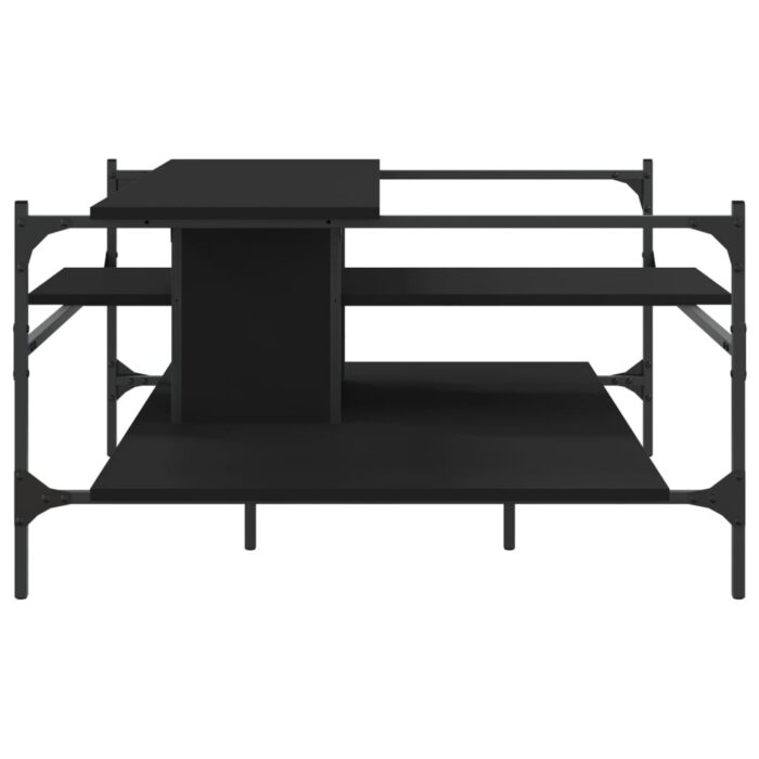 Table basse noir 100x100x48,5 cm bois d'ingénierie – Image 4
