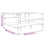 Table basse noir 100x100x48,5 cm bois d'ingénierie – Image 8