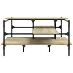 Table basse chêne sonoma 100x100x48,5 cm bois d'ingénierie – Image 3