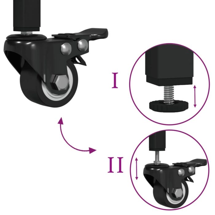 Chariot de cuisine chêne fumé 102x50x95 cm bois d'ingénierie – Image 8