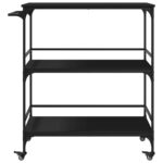 Chariot de cuisine noir 100,5x50x105 cm bois d'ingénierie – Image 5