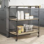 Chariot cuisine chêne sonoma 100,5x50x105 cm bois d'ingénierie – Image 2
