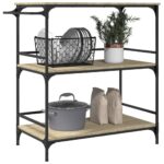 Chariot cuisine chêne sonoma 100,5x50x105 cm bois d'ingénierie – Image 4