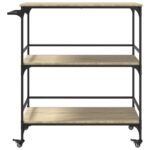 Chariot cuisine chêne sonoma 100,5x50x105 cm bois d'ingénierie – Image 5