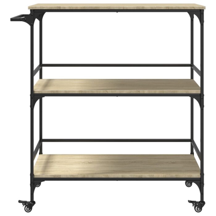 Chariot cuisine chêne sonoma 100,5x50x105 cm bois d'ingénierie – Image 5