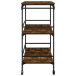 Chariot de cuisine chêne fumé 100,5x50x105 cm bois d'ingénierie – Image 6