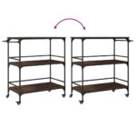 Chariot cuisine chêne marron 100,5x50x105 cm bois d'ingénierie – Image 10