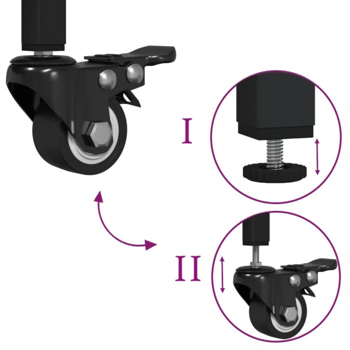 Chariot de cuisine chêne fumé 60,5x50x105 cm bois d'ingénierie – Image 8