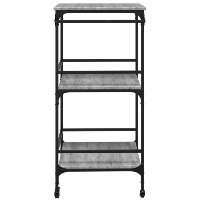 Chariot de cuisine sonoma gris 60,5x50x105 cm bois d'ingénierie – Image 6