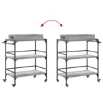 Chariot de cuisine sonoma gris 81,5x41x92,5cm bois d'ingénierie – Image 10