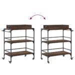 Chariot de cuisine chêne marron 81,5x41x92,5 cm bois ingénierie – Image 10