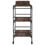 Chariot de cuisine chêne marron 81,5x41x92,5 cm bois ingénierie – Image 6