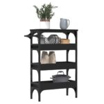 Chariot de cuisine noir 53x20x76 cm bois d'ingénierie – Image 3