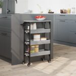 Chariot de cuisine sonoma gris 53x20x76 cm bois d'ingénierie – Image 2