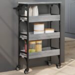 Chariot de cuisine sonoma gris 53x20x76 cm bois d'ingénierie