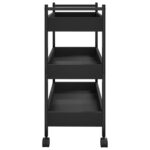 Chariot de cuisine noir 50x30x70 cm bois d'ingénierie – Image 6