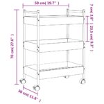 Chariot de cuisine sonoma gris 50x30x70 cm bois d'ingénierie – Image 12
