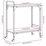 Chariot de cuisine chêne marron 60,5x31x72,5 cm bois ingénierie – Image 12
