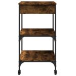 Chariot de cuisine chêne fumé 60x48x89,5 cm bois d'ingénierie – Image 7