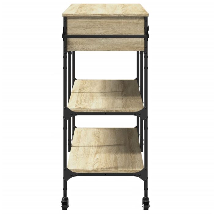 Chariot de cuisine chêne sonoma 105x42x95 cm bois d'ingénierie – Image 7
