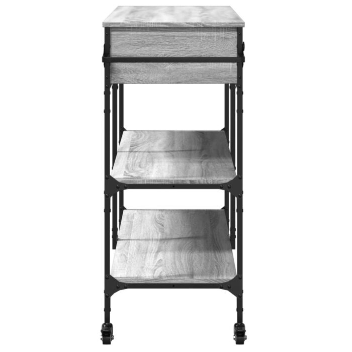 Chariot de cuisine sonoma gris 105x42x95 cm bois d'ingénierie – Image 7