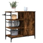 Chariot de cuisine chêne fumé 87,5x38,5x84,5 cm bois ingénierie – Image 4