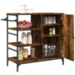 Chariot de cuisine chêne fumé 87,5x38,5x84,5 cm bois ingénierie – Image 5