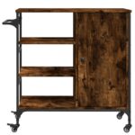 Chariot de cuisine chêne fumé 87,5x38,5x84,5 cm bois ingénierie – Image 6