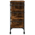 Chariot de cuisine chêne fumé 87,5x38,5x84,5 cm bois ingénierie – Image 8