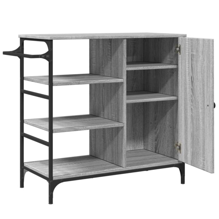 Chariot de cuisine sonoma gris 87,5x38,5x84,5cm bois ingénierie – Image 7