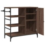 Chariot de cuisine chêne marron bois d'ingénierie – Image 7