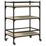 Chariot de cuisine chêne sonoma 65x40x86,5 cm bois d'ingénierie – Image 7