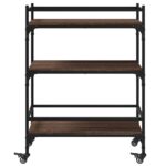 Chariot de cuisine chêne marron 65x40x86,5 cm bois d'ingénierie – Image 5